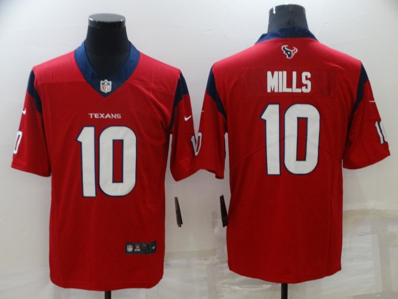 Men's Houston Texans Davis Mills #10 Red Jersey